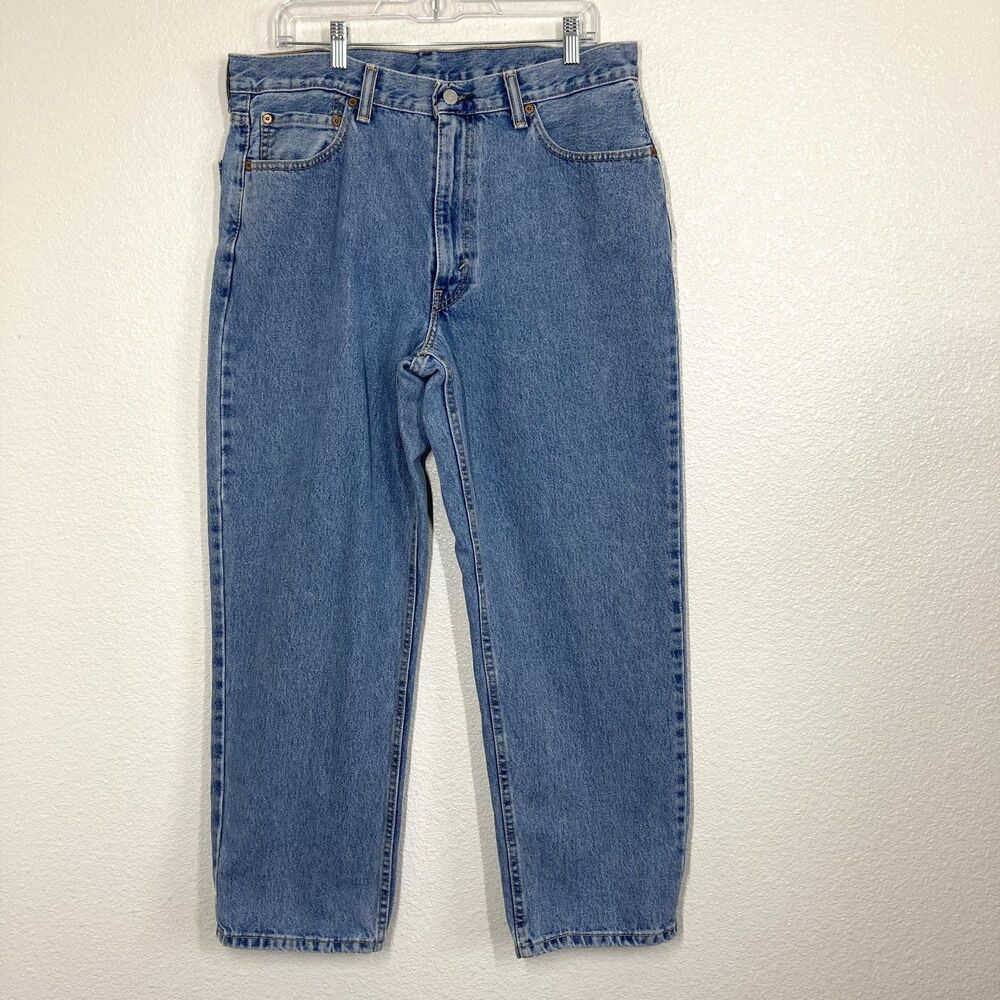 Levis 550 Jeans Mens 36x29 Blue Relaxed Fit Tapered Leg Zip Fly Denim Pants Vtg